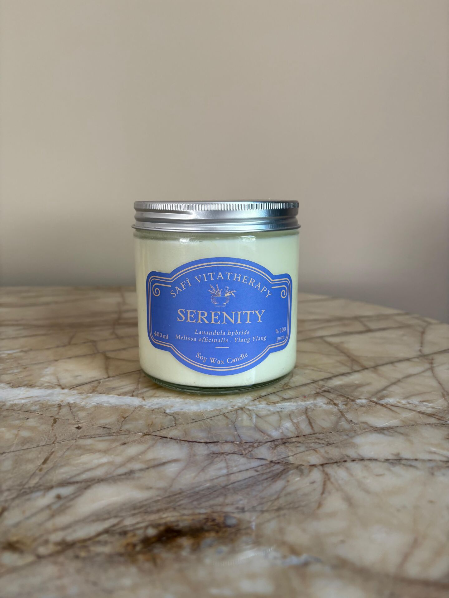 Serenity-Metal Kapaklı 400 ml - Şeffaf