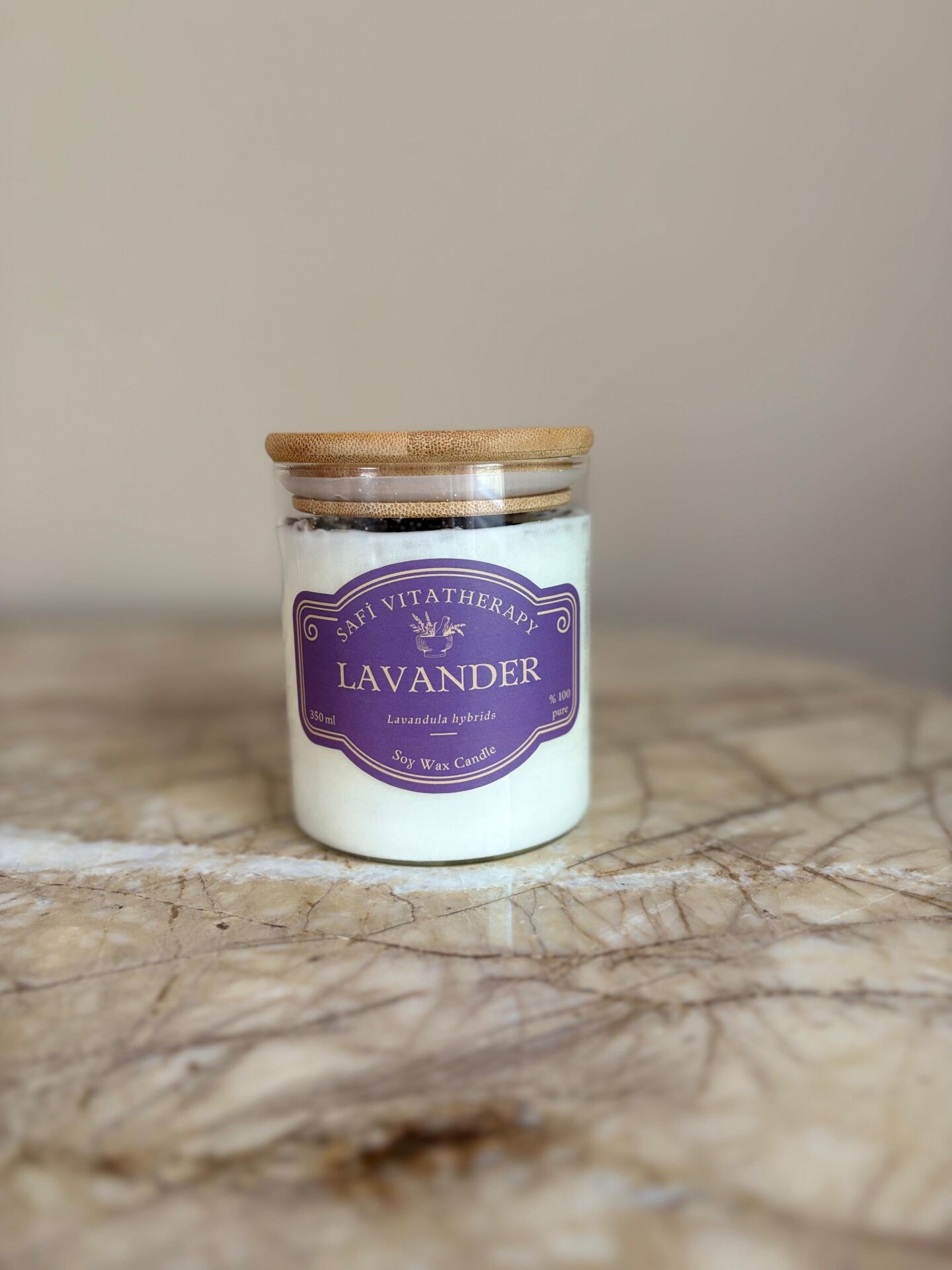 Lavender-Ahşap Kapaklı 350 ml