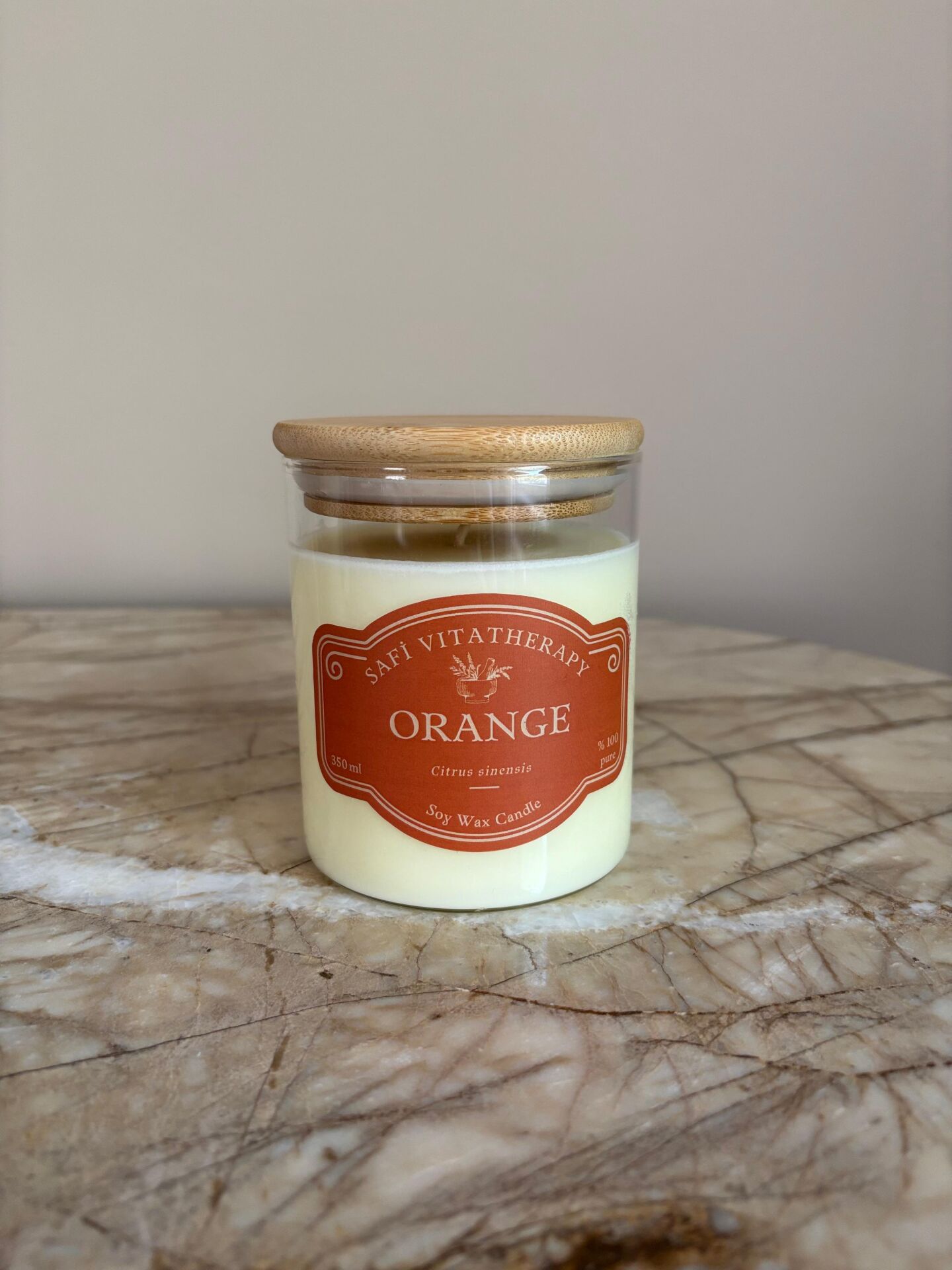 Orange-Ahşap Kapaklı 350 ml