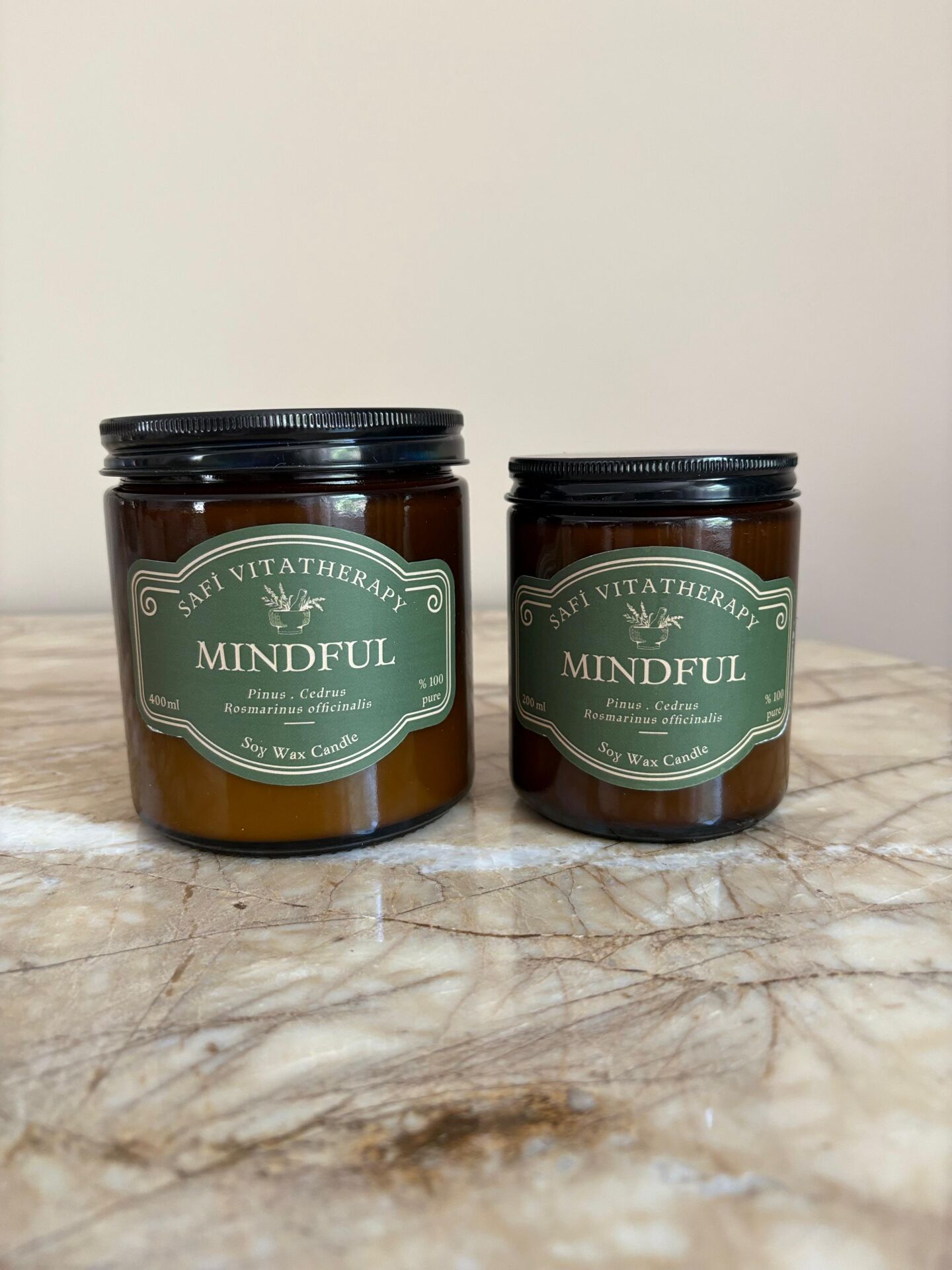 Mindful-Metal Kapaklı 400 ml - Amber